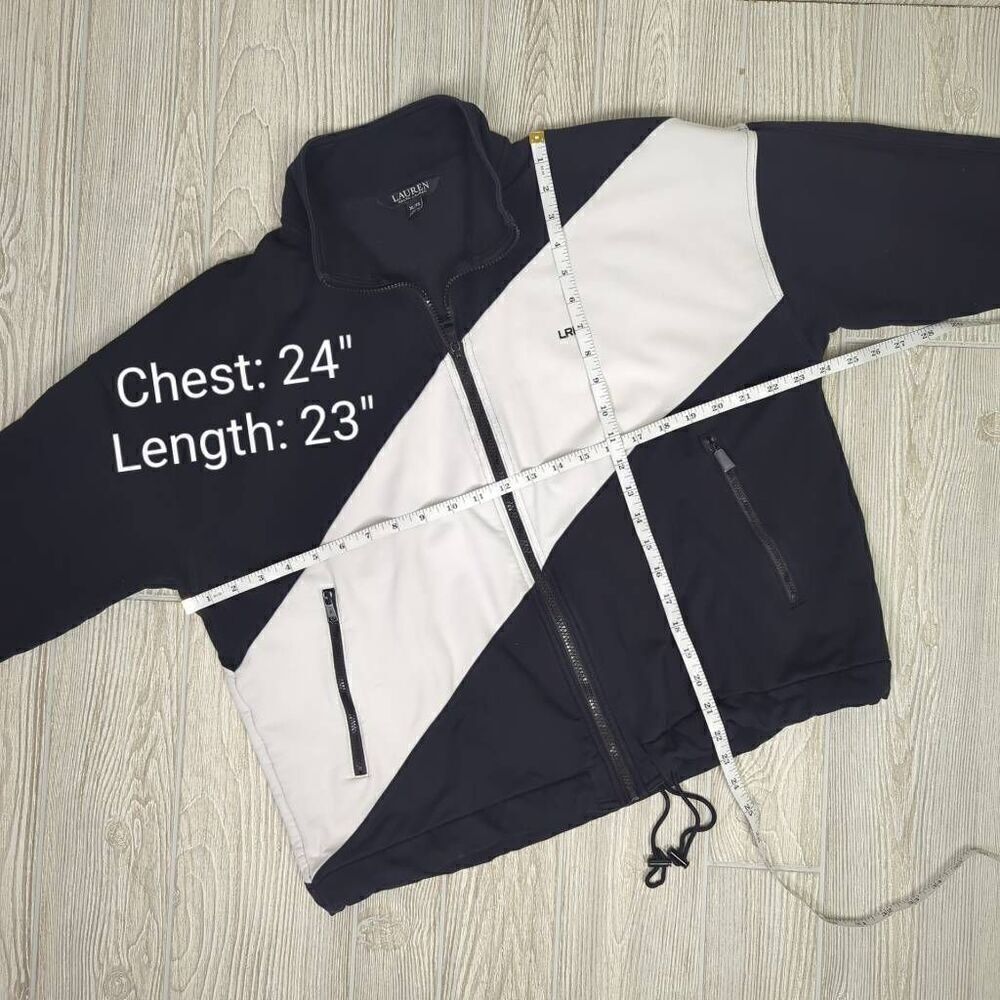 Vintage Lauren Ralph Lauren LRL Women Size XL Black White Zip Up Jacket - Picture 8 of 8